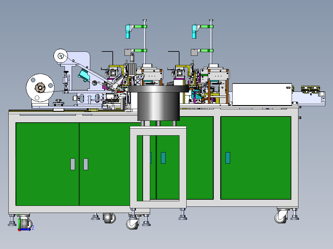 一种自动上料贴胶撕胶机sw18可编辑左视图