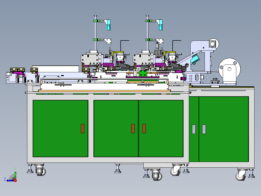 一种自动上料贴胶撕胶机sw18可编辑右视图