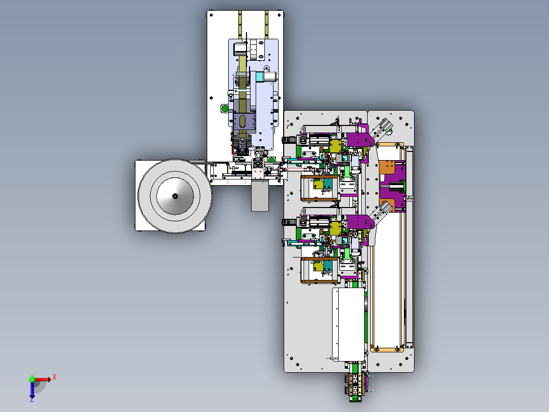 一种自动上料贴胶撕胶机sw18可编辑俯视图