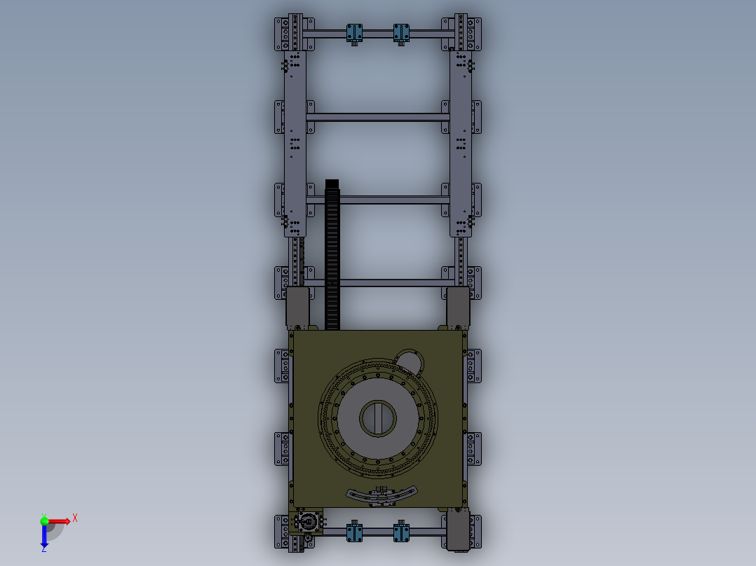 地轨活动小车sw18俯视图