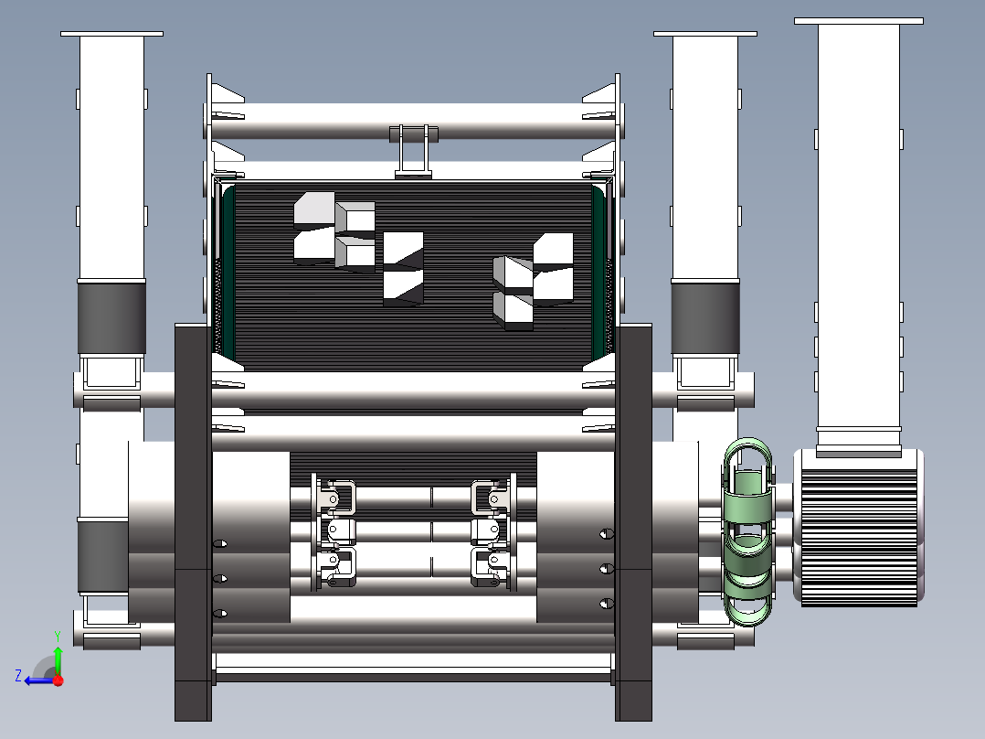 振动给料机SW三维图加动画solidworks2018右视图