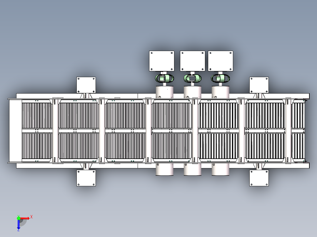 振动给料机SW三维图加动画solidworks2018俯视图