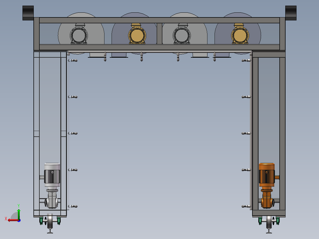 龙门洗车机后视图