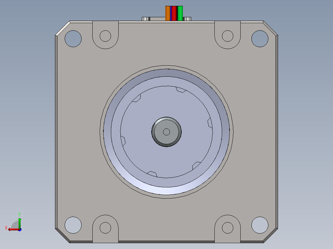 步进电机驱动轮后视图