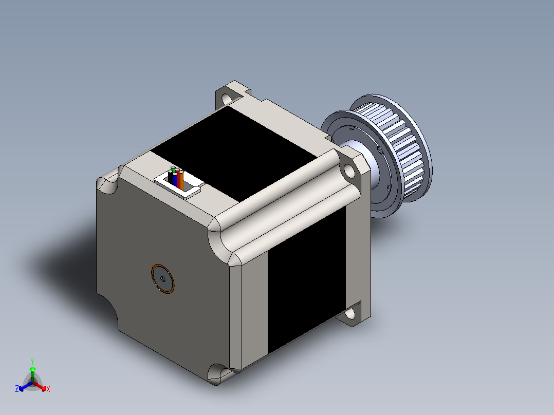 步进电机驱动轮正等轴测图
