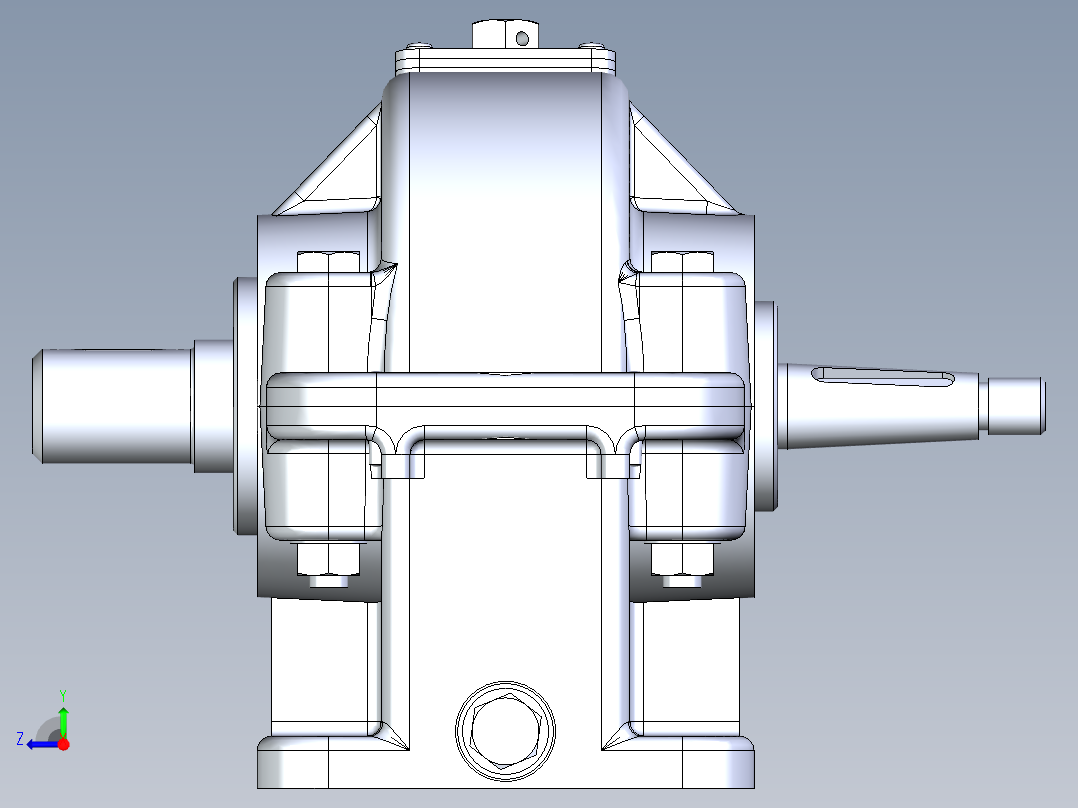 某型一级平行轴圆柱齿轮减速机右视图