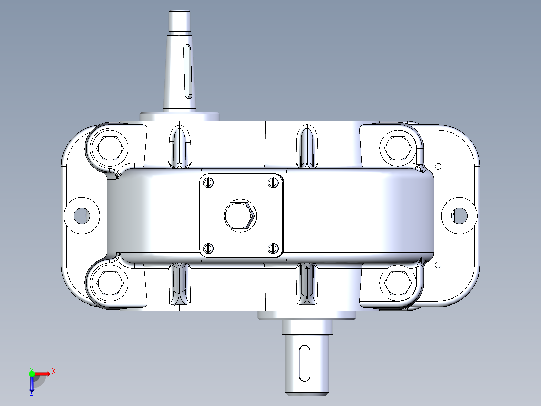 某型一级平行轴圆柱齿轮减速机俯视图