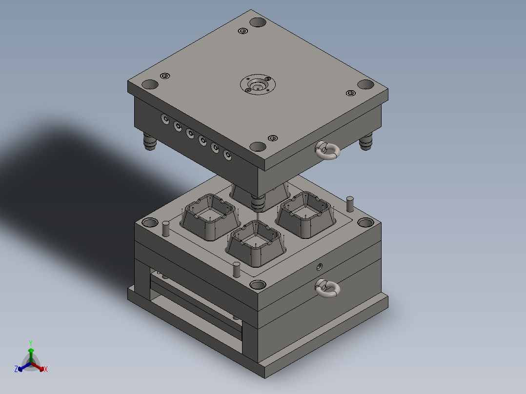 注塑模具、模具(128)正等轴测图