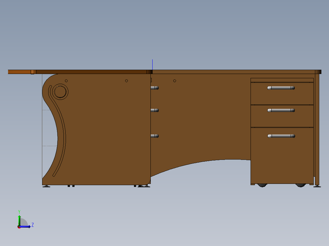 电脑桌(26)左视图