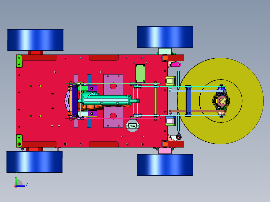 钢轨智能打磨小车左视图