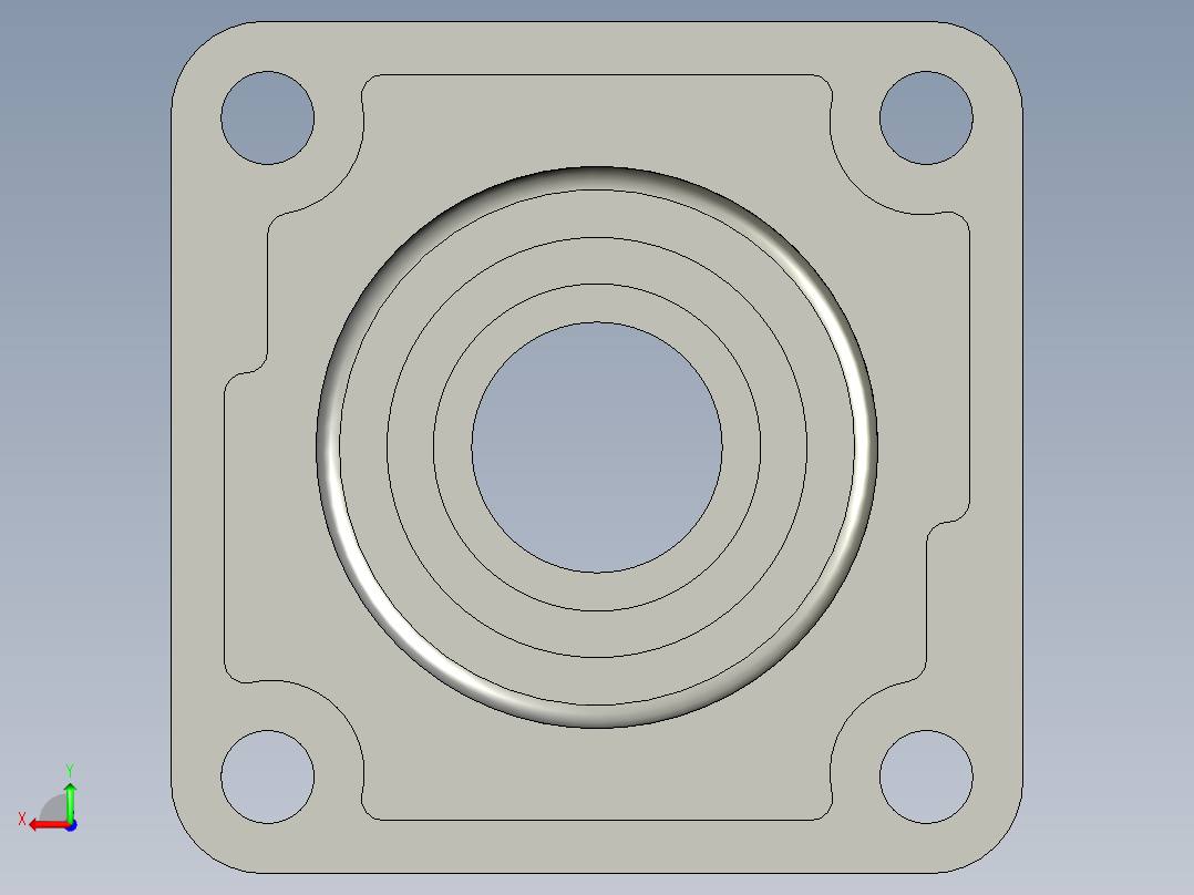 GBT7810-1995带方形座轴承UCFUUCFU207后视图