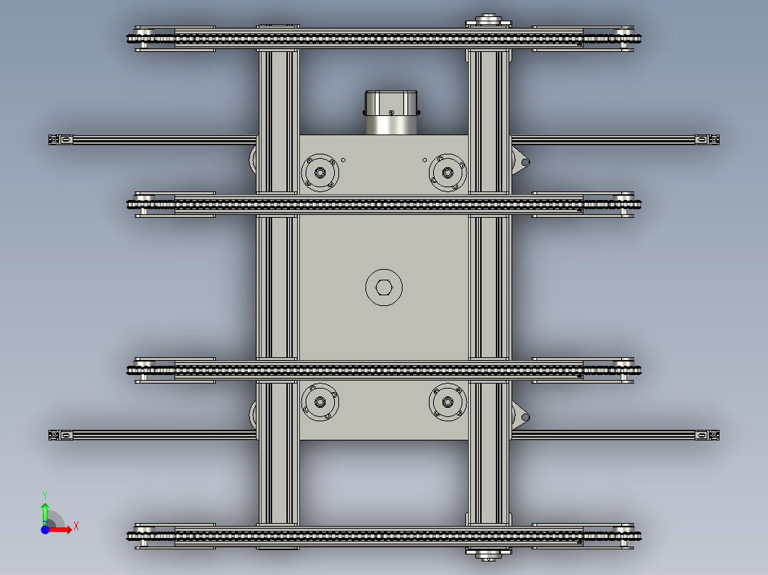 链条式顶升输送机前视图