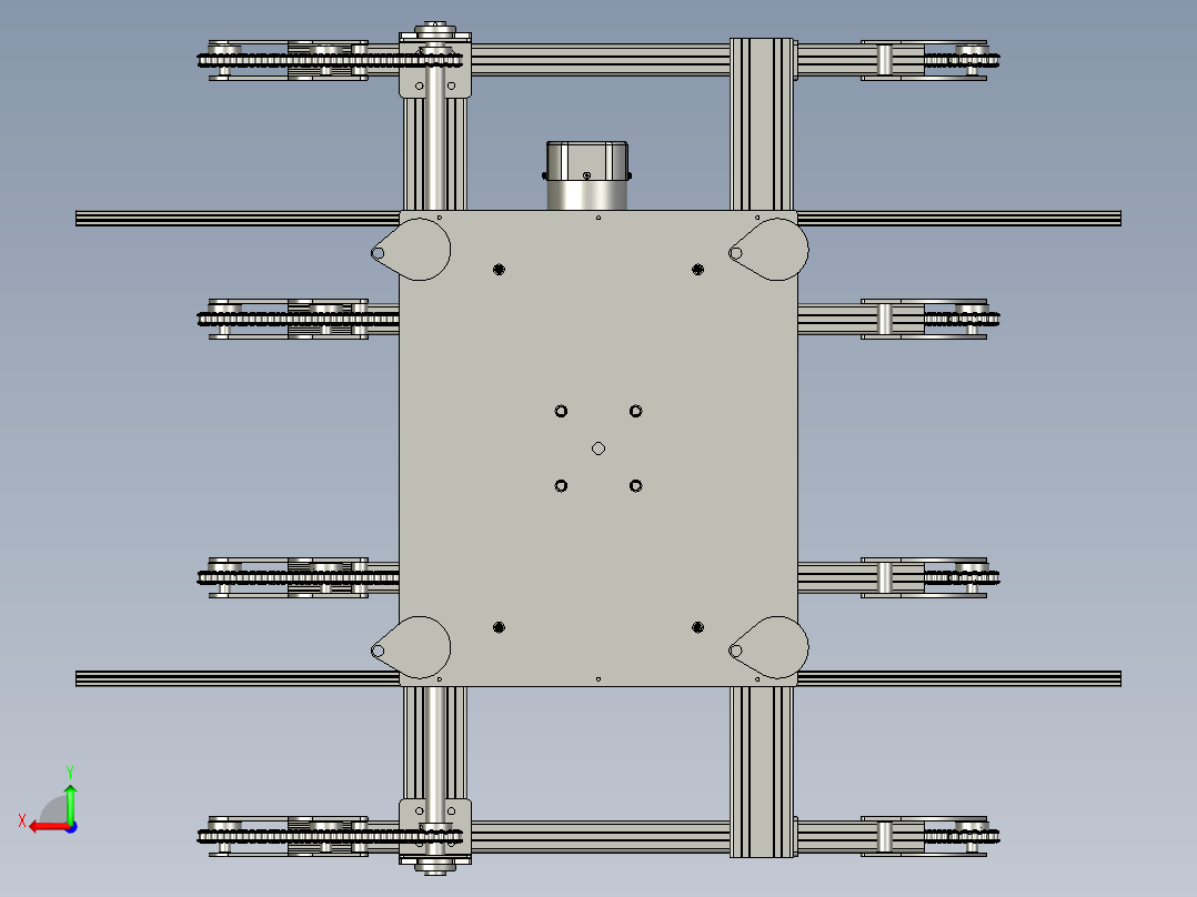 链条式顶升输送机后视图