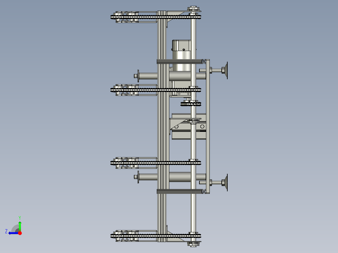 链条式顶升输送机右视图