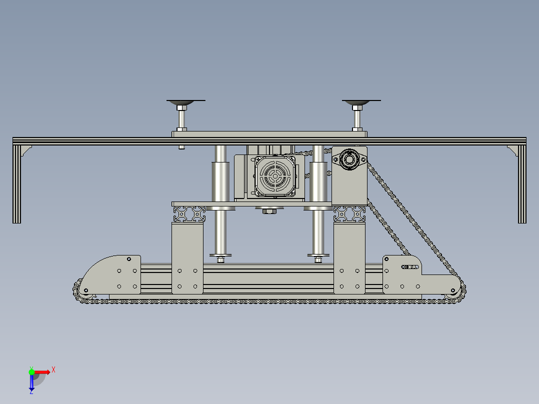 链条式顶升输送机俯视图