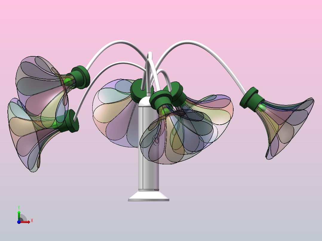 花形小夜灯前视图