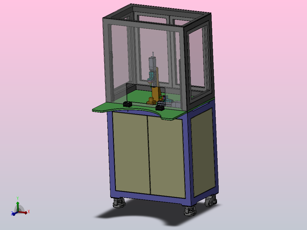 生产线加工工位3D模型主视图