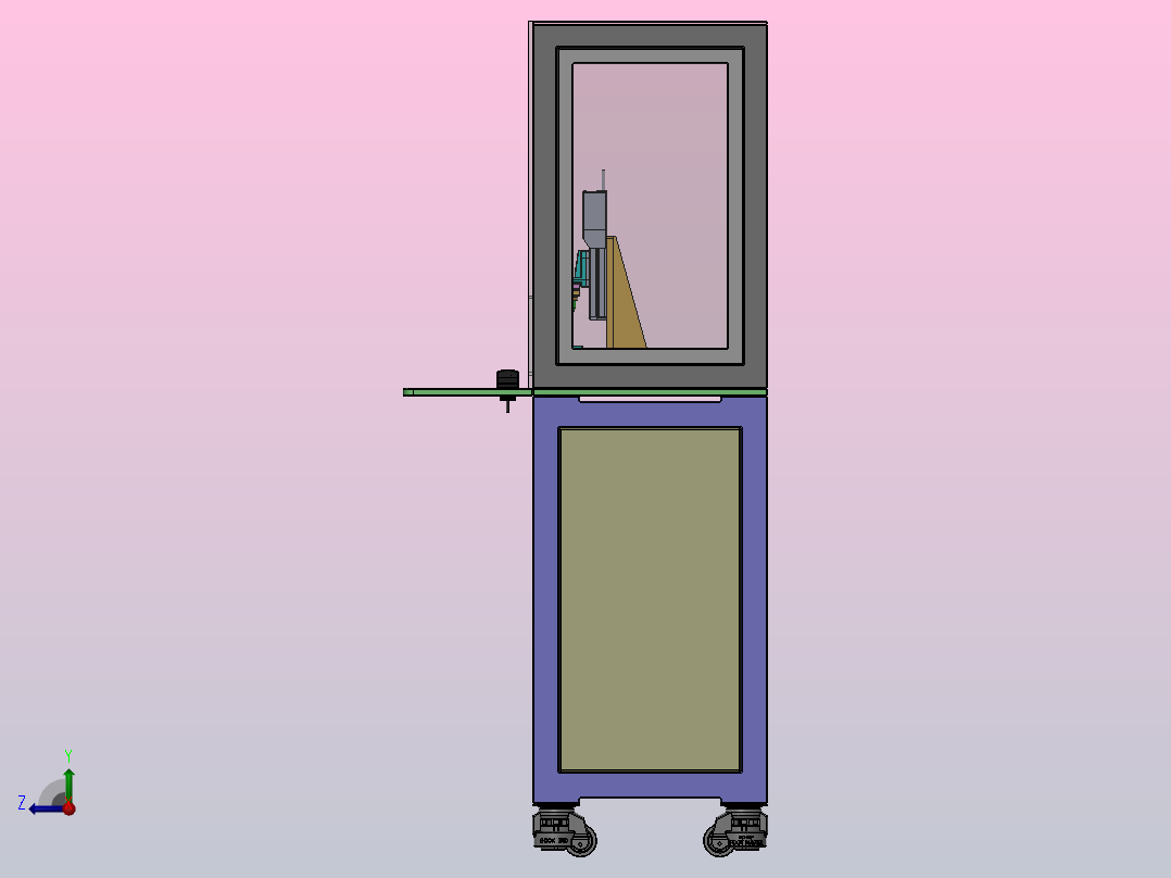 生产线加工工位3D模型右视图