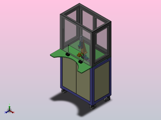 生产线加工工位3D模型正等轴测缩略图