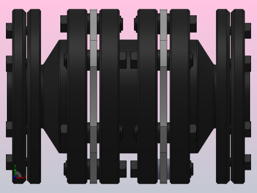 DJM-Y-P型锁紧盘式单型弹性膜片联轴器／SJM-Y-P型锁紧盘式双型弹性膜片联轴器_SJM-35-Y-P-490／Y-P-490-700右视缩略图