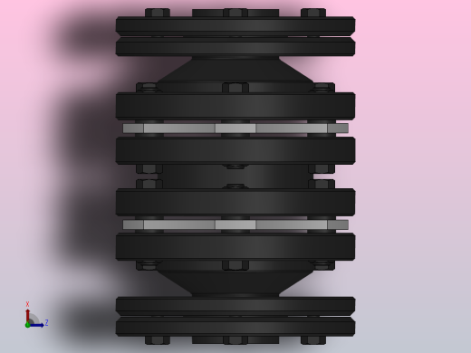 DJM-Y-P型锁紧盘式单型弹性膜片联轴器／SJM-Y-P型锁紧盘式双型弹性膜片联轴器_SJM-35-Y-P-490／Y-P-490-700俯视缩略图