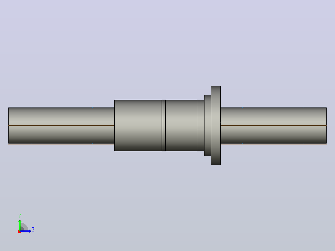CMFZD16040-3.5滚珠丝杆3D模型左视图