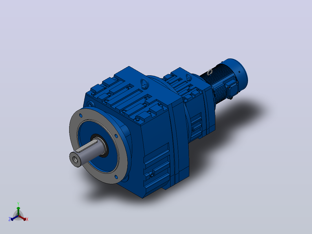 RF107R77法兰轴伸式组合型斜齿轮减速机RF107R77-Y0.37-4P-71-M1-0°-Φ350主视图