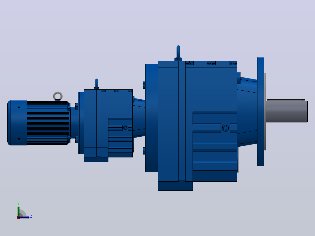 RF107R77法兰轴伸式组合型斜齿轮减速机RF107R77-Y0.37-4P-71-M1-0°-Φ350左视图