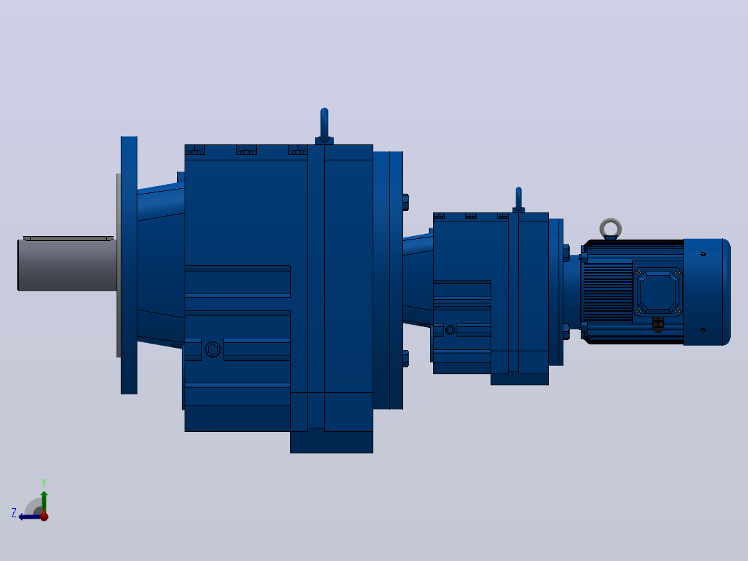 RF107R77法兰轴伸式组合型斜齿轮减速机RF107R77-Y0.37-4P-71-M1-0°-Φ350右视图