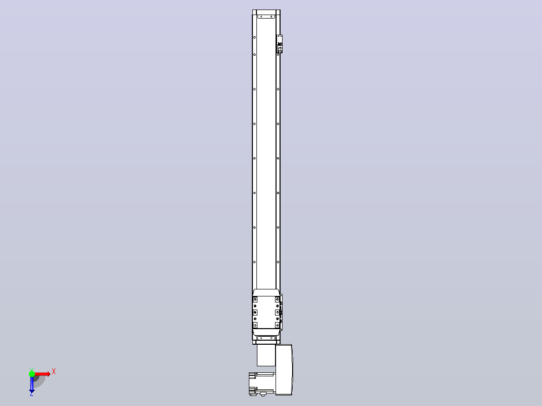 机器人皮带驱动直线轴TPA-GCB-80-P60-L750-QR-M20-N3俯视图