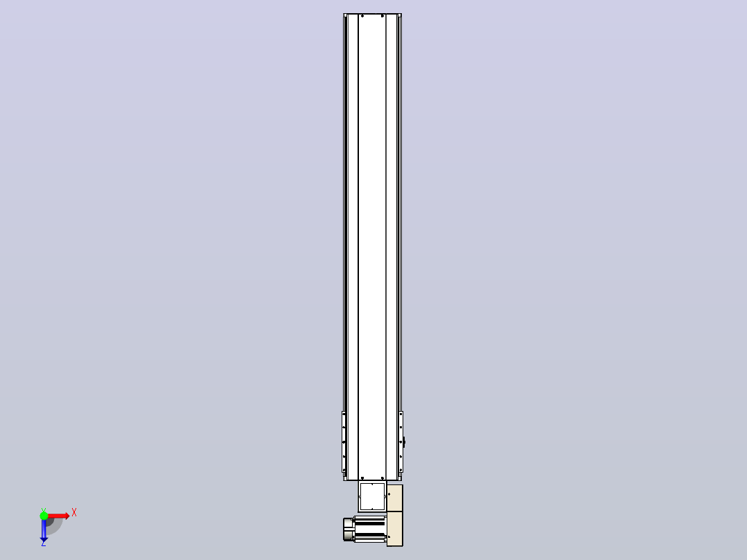 皮带直线轴半封闭可选导轨TPA-HNB-220D-176-L1350-MR-Y-P1K-N3俯视图