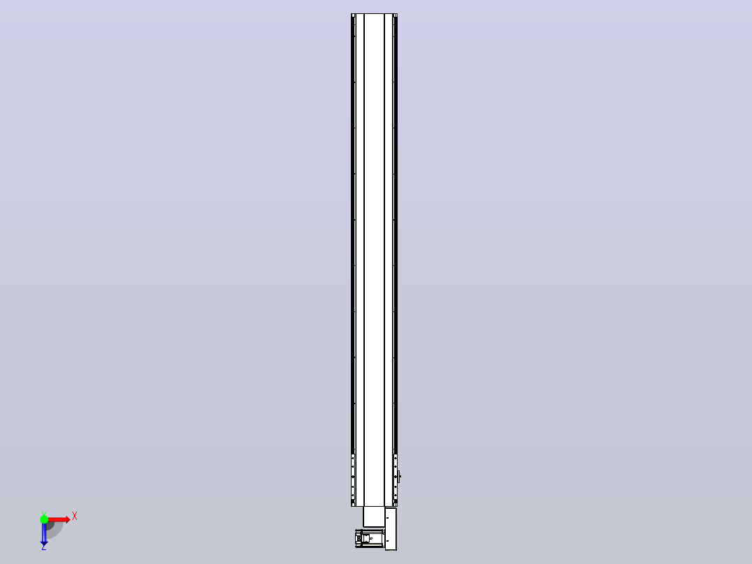 皮带直线轴半封闭可选导轨TPA-HNB-202D-140-L1800-MR-Y-P75-N3俯视图