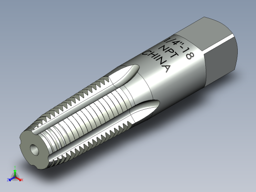 4槽1-4”-18 NPT锥形右管螺纹丝锥