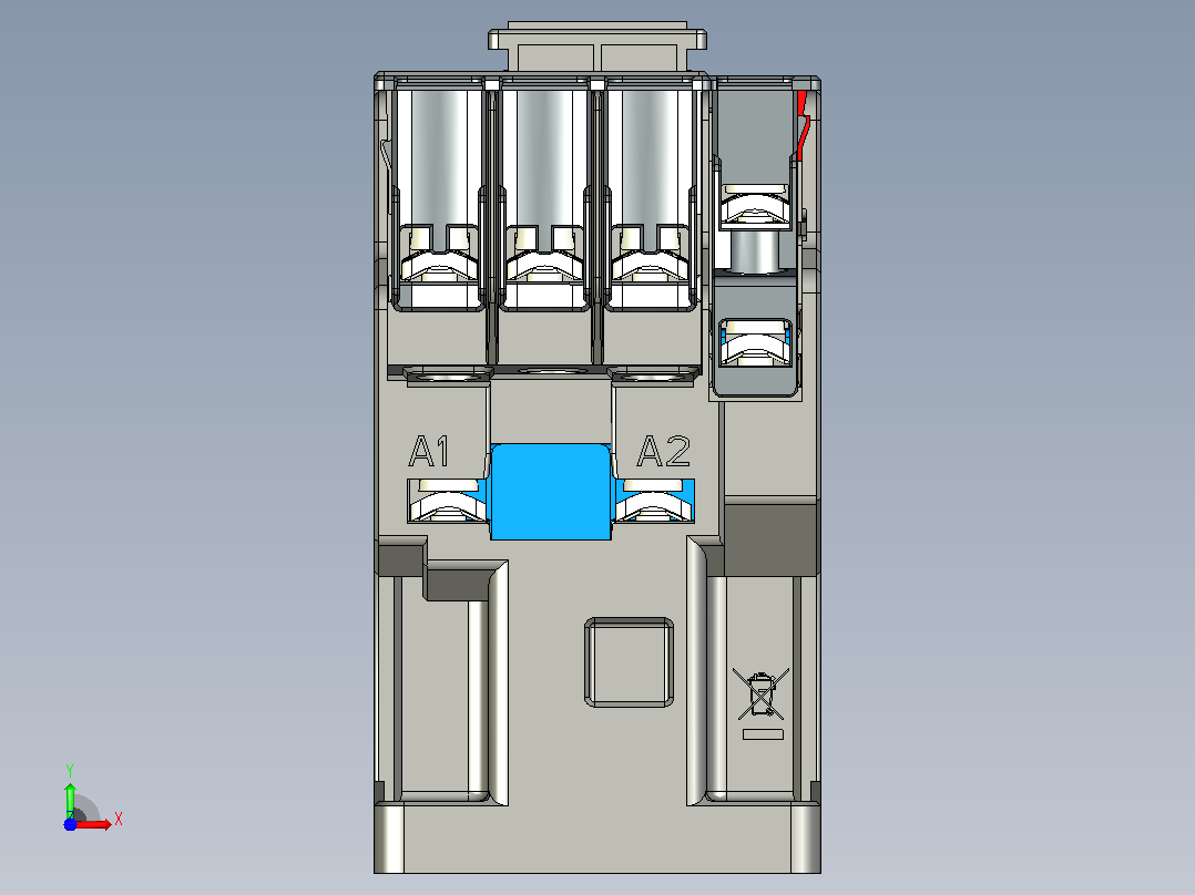 NXC-06～16交流接触器三维模型202204前视图