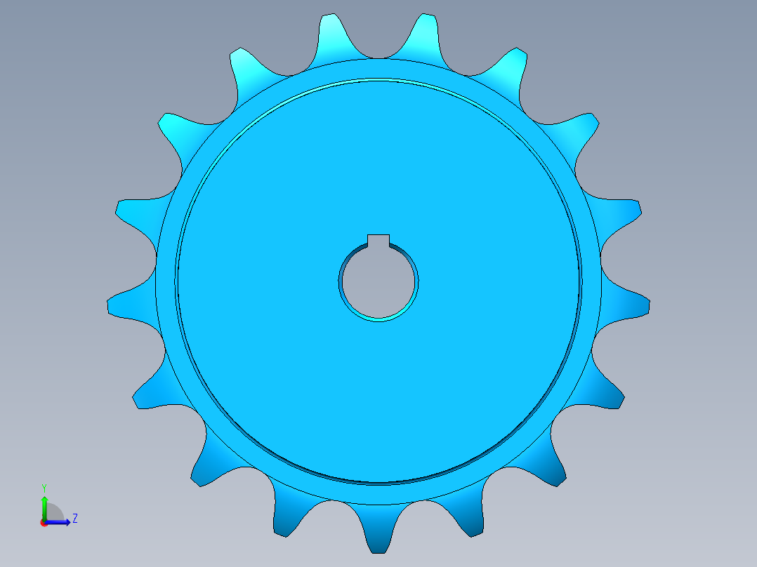 零件-链轮3D模型左视图