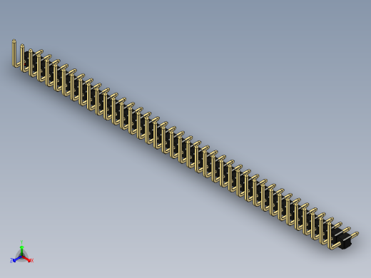 彩色公排针 100mil 2.54mm 系列-DS1022_black_39p_100mil_TypeU_rev1.0