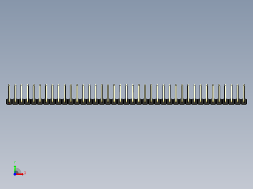 彩色公排针 100mil 2.54mm 系列-DS1022_black_39p_100mil_TypeU_rev1.0前视缩略图