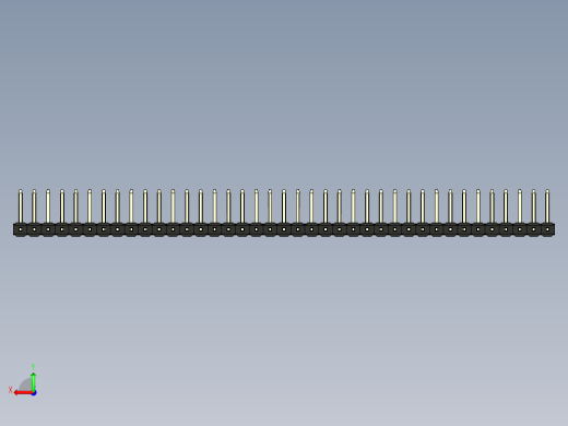 彩色公排针 100mil 2.54mm 系列-DS1022_black_39p_100mil_TypeU_rev1.0后视缩略图