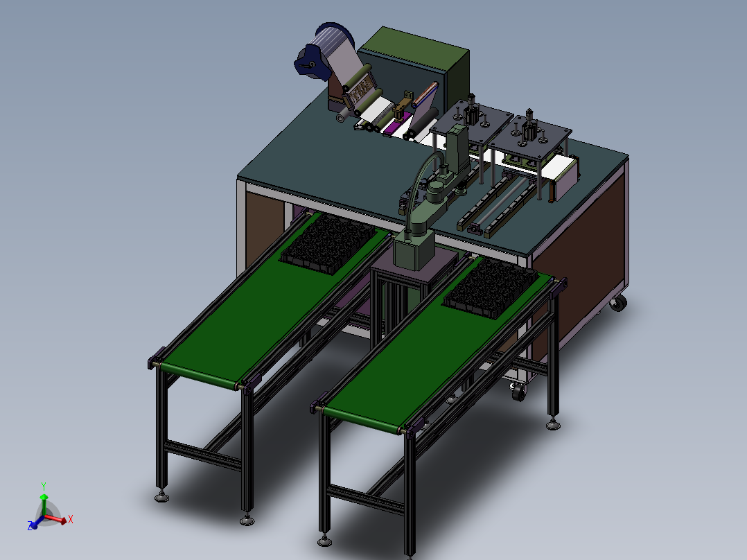 插头后盖贴膜机 3D模型
