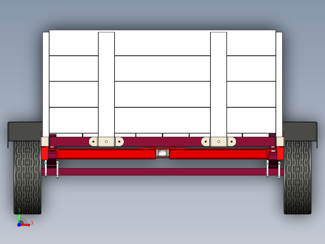 折叠拖车前视图