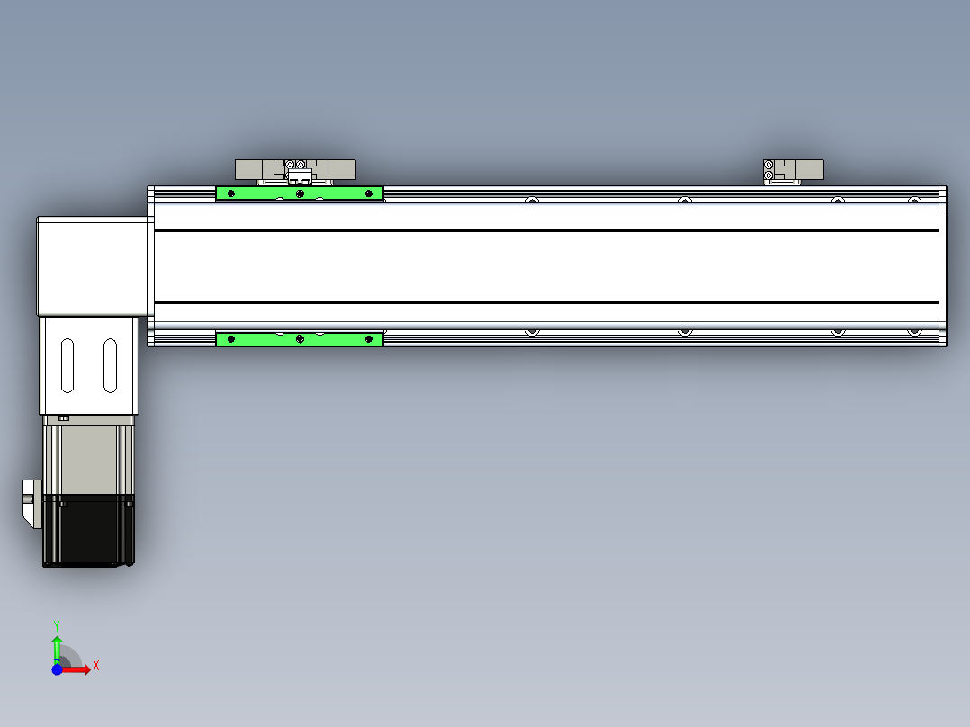 同步带滑台-半封闭B10-L90-S300-L-P40-D3前视图