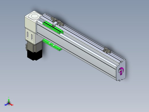 同步带滑台-半封闭B10-L90-S300-L-P40-D3正等轴测缩略图