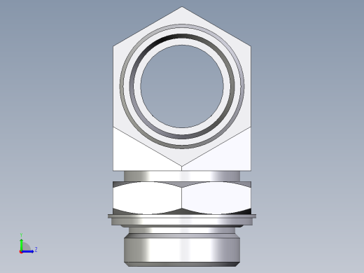卡套式工业通用硬管接头EO_Adjustable_locknut_branch_tee_TEE35LROMDCF左视缩略图