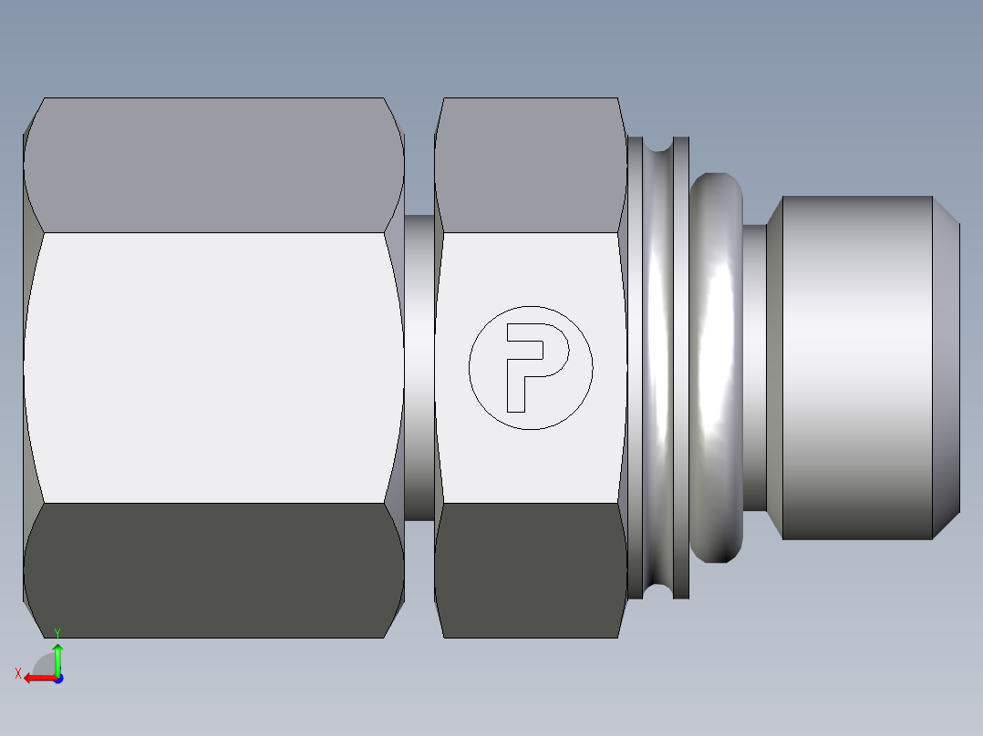 卡套式工业通用硬管接头EO_Swivel_connector_EGEO10LMCF后视图