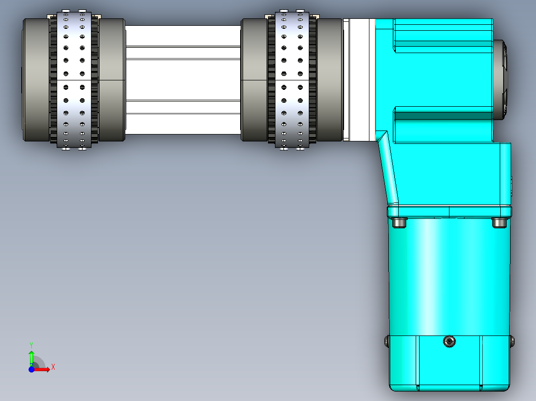 LE-XC4080-带工装右直连驱动输送线前视图