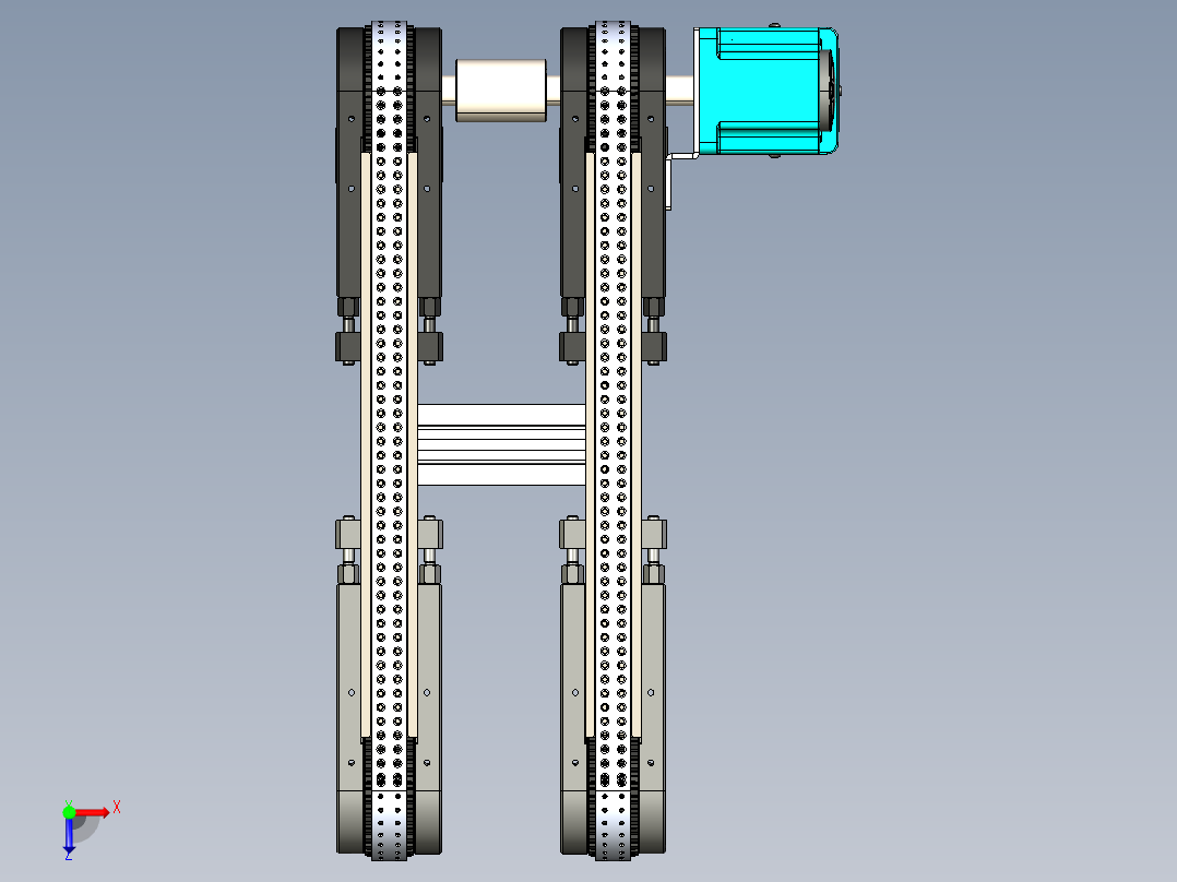 LE-XC4080-带工装右直连驱动输送线俯视图