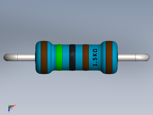 电容器 二极管 电阻器-Resistor 1.5K Ohm Blue俯视缩略图