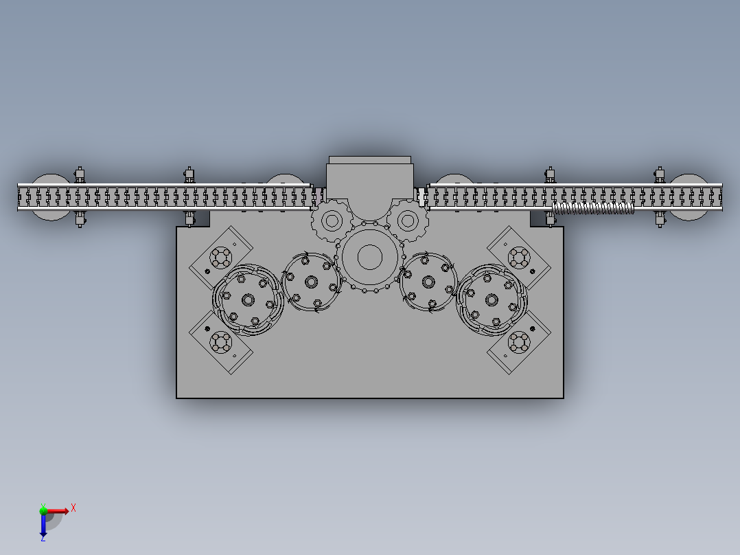 啤酒贴标机俯视图
