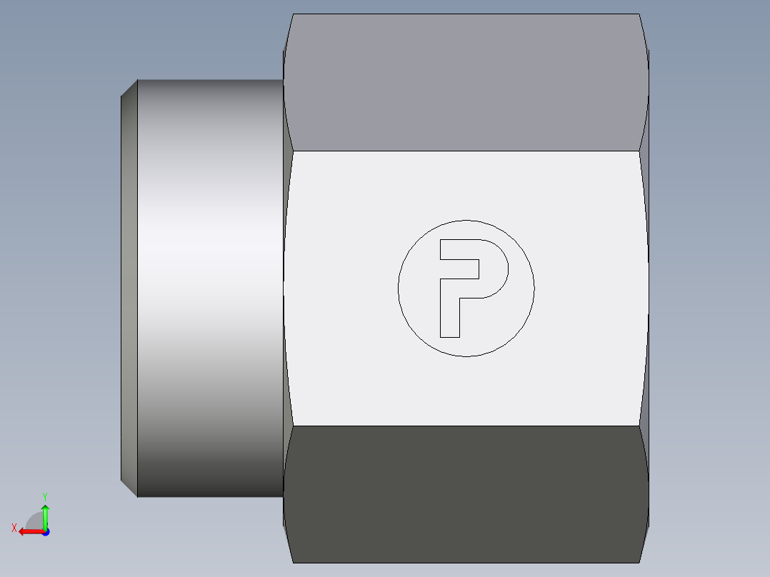 卡套式工业通用硬管接头EO_Swivel_connector_GAI28LRCFX后视图