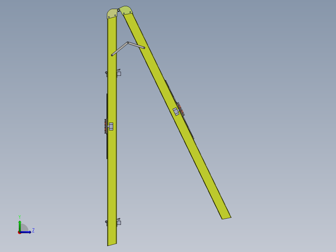电工绝缘梯子左视图